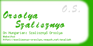 orsolya szalisznyo business card