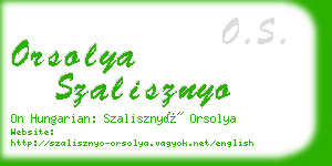 orsolya szalisznyo business card